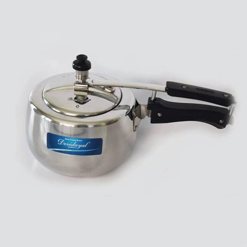 DeviDayal Contura Heavy Base Pressure Cooker (White)- 2L