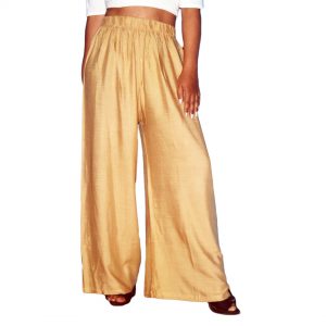 Matt Golden Cotton Free Size Palazzo