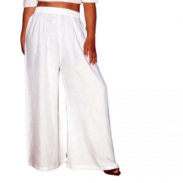 White Cotton Comfortable Free Size Palazzo