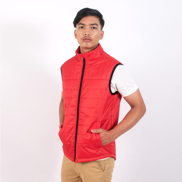 Ap Wear Light Weighted Men Sleeveless Padded Jacket- Red - Image 3