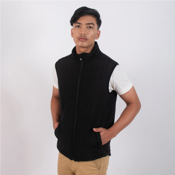 Ap Wear Light Weighted Men Sleeveless Padded Jacket- Black - Image 3