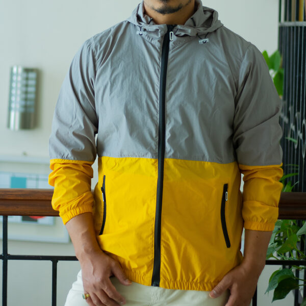 AP Wear Ultralight Duel Ton Cool Summer Jacket for Men-Grey & Yellow - Image 2