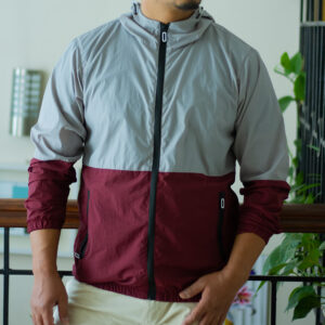 AP Wear Ultralight Duel Ton Cool Summer Jacket for Men-Grey & Maroon