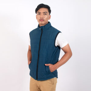 Ap Wear Light Weighted Men Sleeveless Padded Jacket- Turquoise Blue