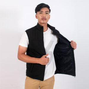 Ap Wear Light Weighted Men Sleeveless Padded Jacket- Black