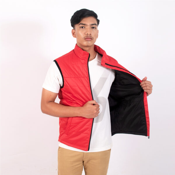 Ap Wear Light Weighted Men Sleeveless Padded Jacket- Red - Image 2