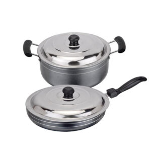 Classic Cookware Non Stick  Set Of Casserole Pot And Fry Pan With Ss Lid Large
