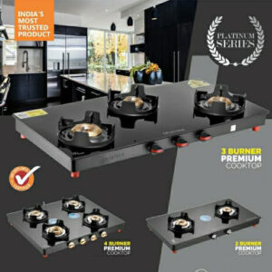 DeviDayal Platinum Manual Ignition 2 Burner Gas Stove With 8 MM Toughened Glass Cooktop