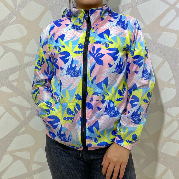 Flora Printed Super Lightweight Summer Windcheater for Ladies-Pink/ Sky Blue/ Yellow