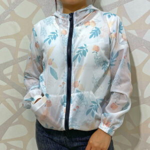 Flora Printed Super Lightweight Summer Windcheater for Ladies-White