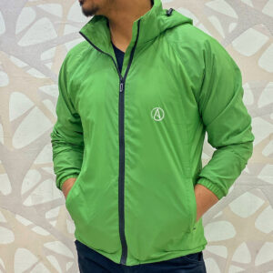 Lime Green Double Layer Lightweight Windbreaker Jacket For Men