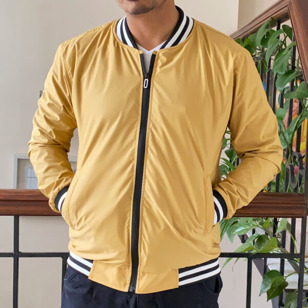 Classic Style Bomber Jacket For Men -Soft Light Weighted 100% Waterproof Fabric Jacket - Image 2