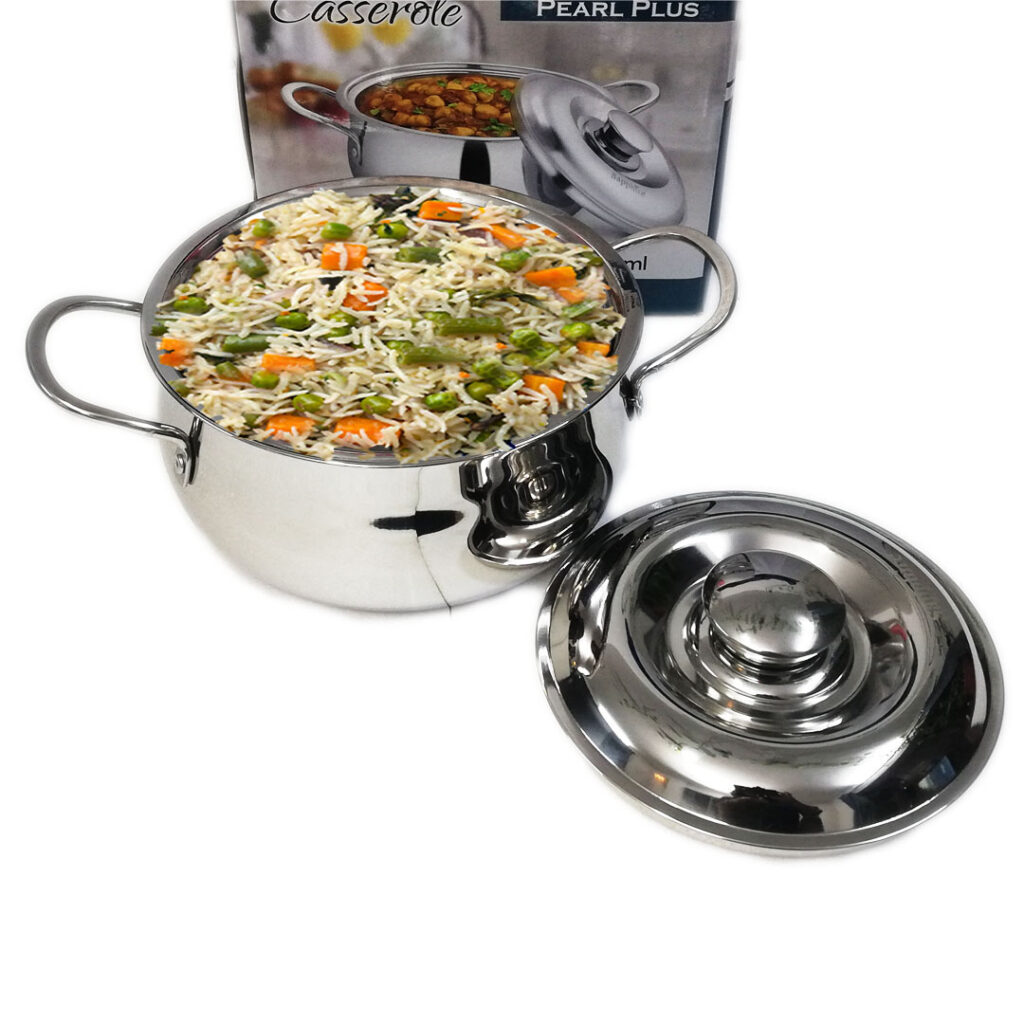 Stainless Steel Premium Royal Handle Puff Insulation Casserole Hot Pot - 1500 ML