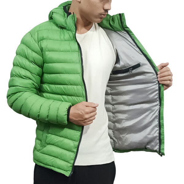 Ultra Light Warm Silicon Jacket for Men-Lime Green - Image 3