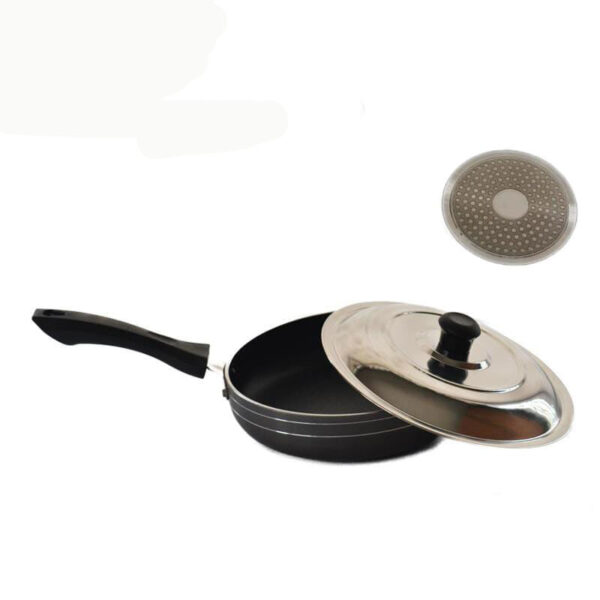 Induction Base Non Stick Frying Pan With Stainless Steel lid 240 mm