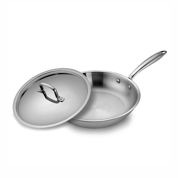 Stainless Steel Heavy Gauge Triply Frying Pan With Lid -24 cm