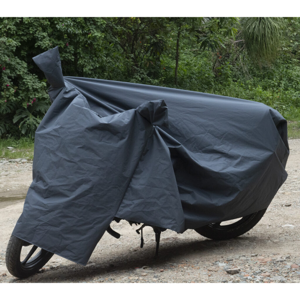 Waterproof  Rubberize Heavy Duty Bike / Scooter Cover With Hook Belt (Free Size Dark Grey)