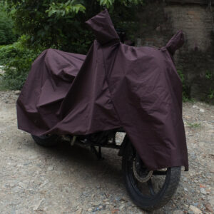Waterproof  Rubberize Heavy Duty Bike / Scooter Cover With Hook Belt (Free Size Wine)